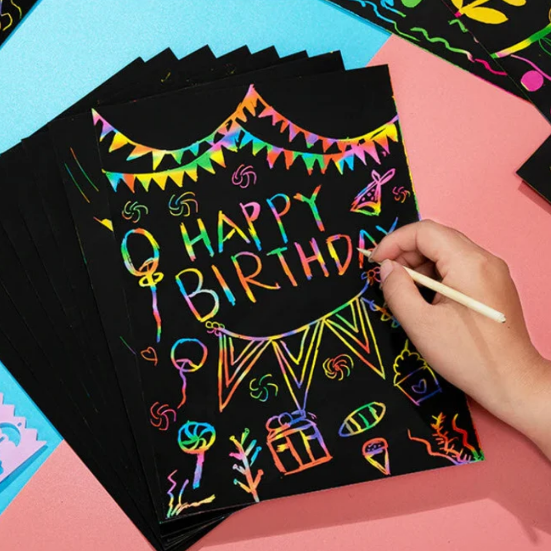 Rainbow Scratch Art Paper Card 10 Sheets