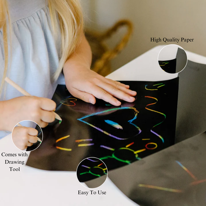 Rainbow Scratch Art Paper Card 10 Sheets
