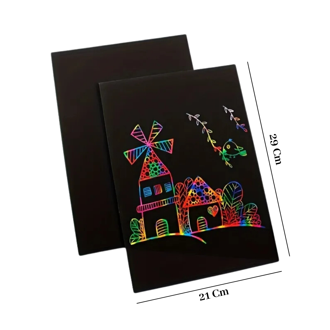 Rainbow Scratch Art Paper Card 10 Sheets
