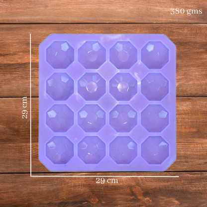 Diamond Shaped Silicone Soap Mould with 16 Cavities, 50 GMS 