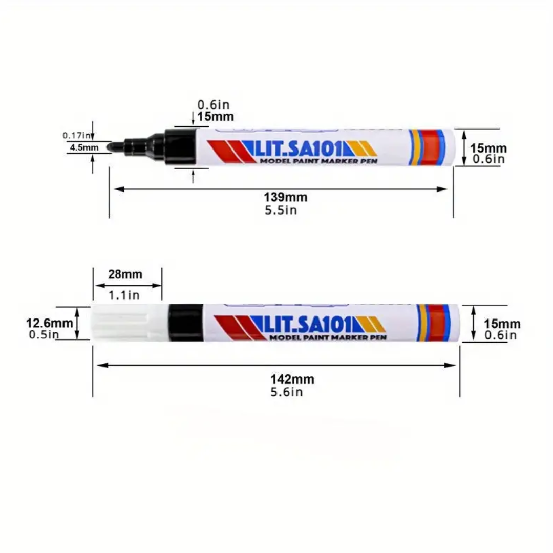 Set of 12 Acrylic Markers Bullet Shape Paint Marker