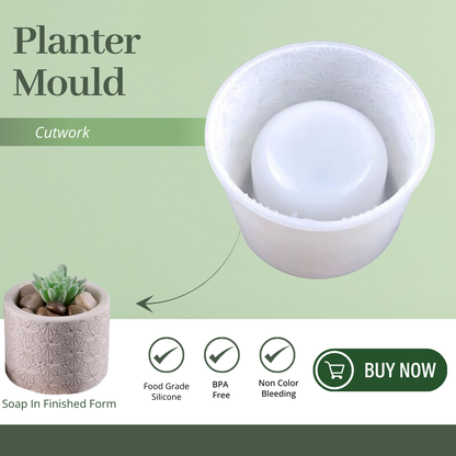 Pot Silicone Mold Planter Shape C- Cutwork