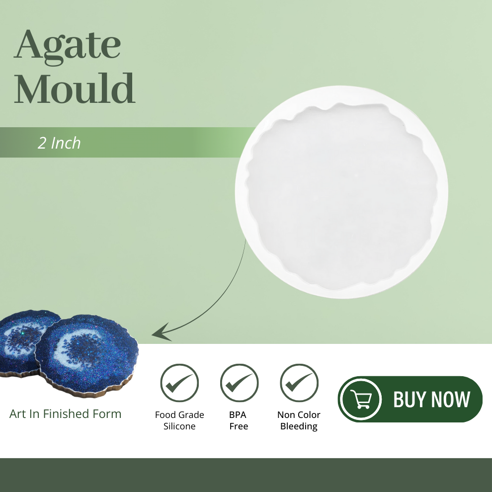 2 Inch Silicone Agate Round Coaster Mould