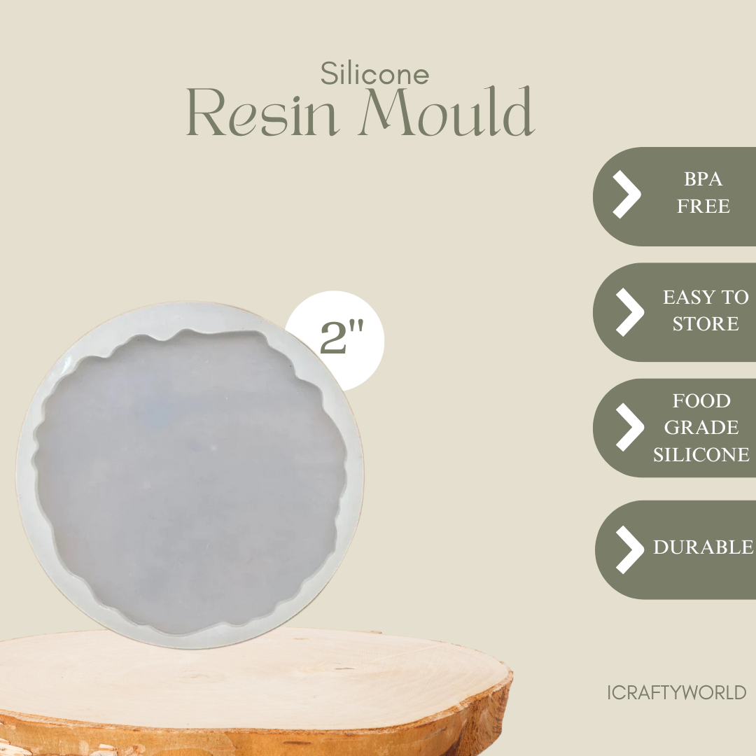 2 Inch Silicone Agate Round Coaster Mould