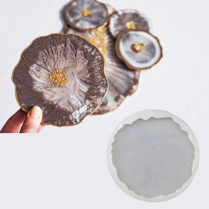 2 Inch Silicone Agate Round Coaster Mould