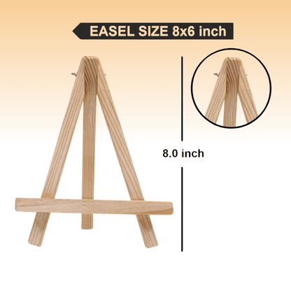 8 Inch Mini Premium Wooden Easel Stand with Screw