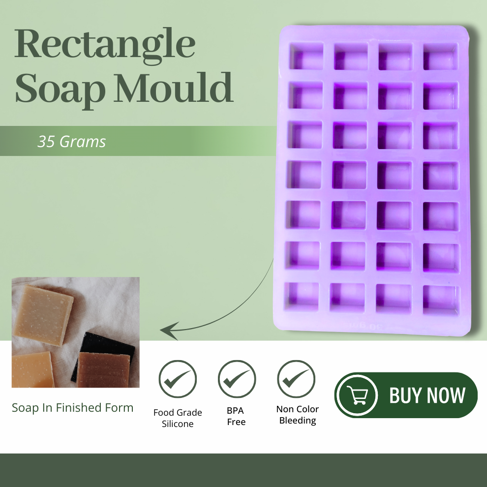 Handmade Rectangle Shape Soap Making Moulds- 35 GM