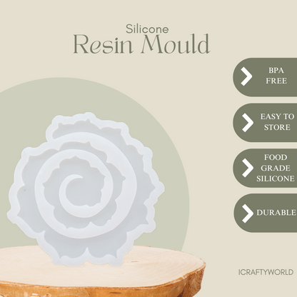 Fancy 3D Flower Coaster Mould