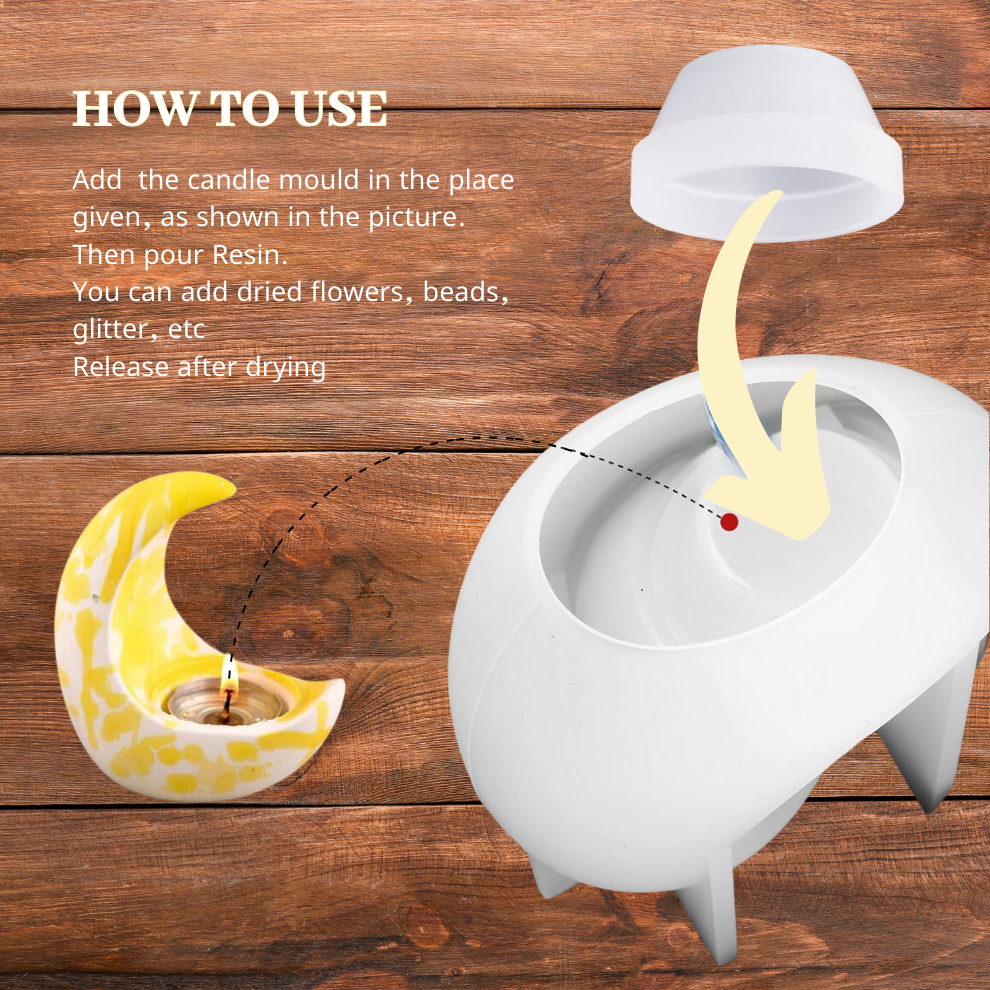 Moon Shape Candle Holder Mold