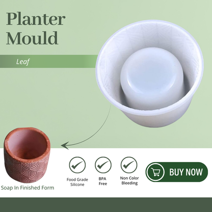 Pot Silicone Mold Planter Shape B- Leaf