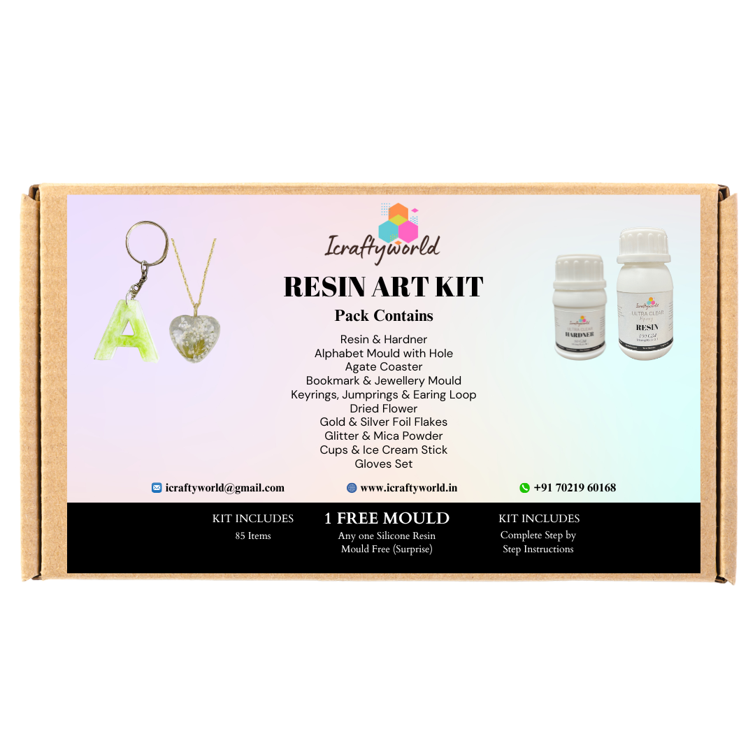 85 Pcs Resin Art Kit, Jewellery & Keychain Making Kit