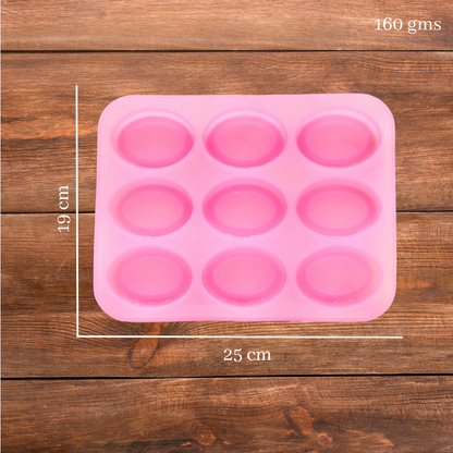 Silicone Handmade Oval Shape Soap Making Mould - 45 GM