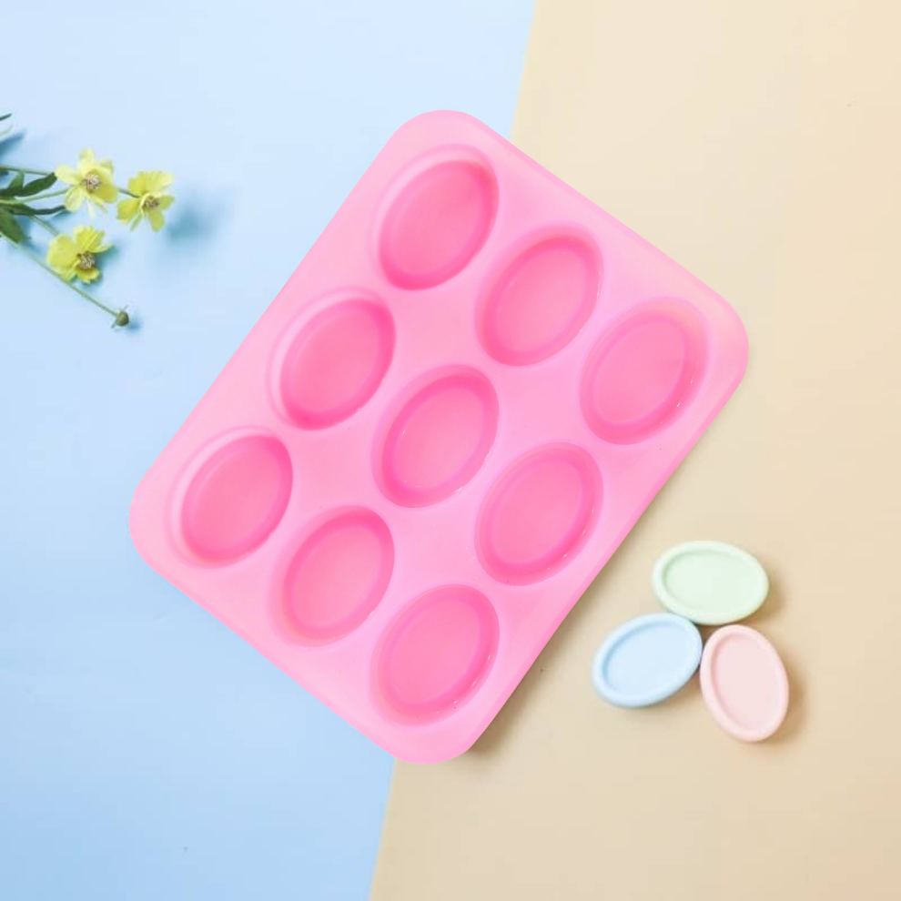 Silicone Handmade Oval Shape Soap Making Mould - 45 GM