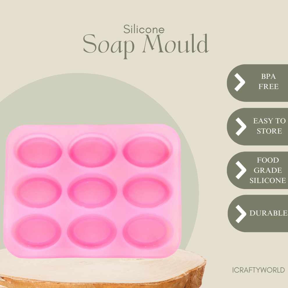 Silicone Handmade Oval Shape Soap Making Mould - 45 GM