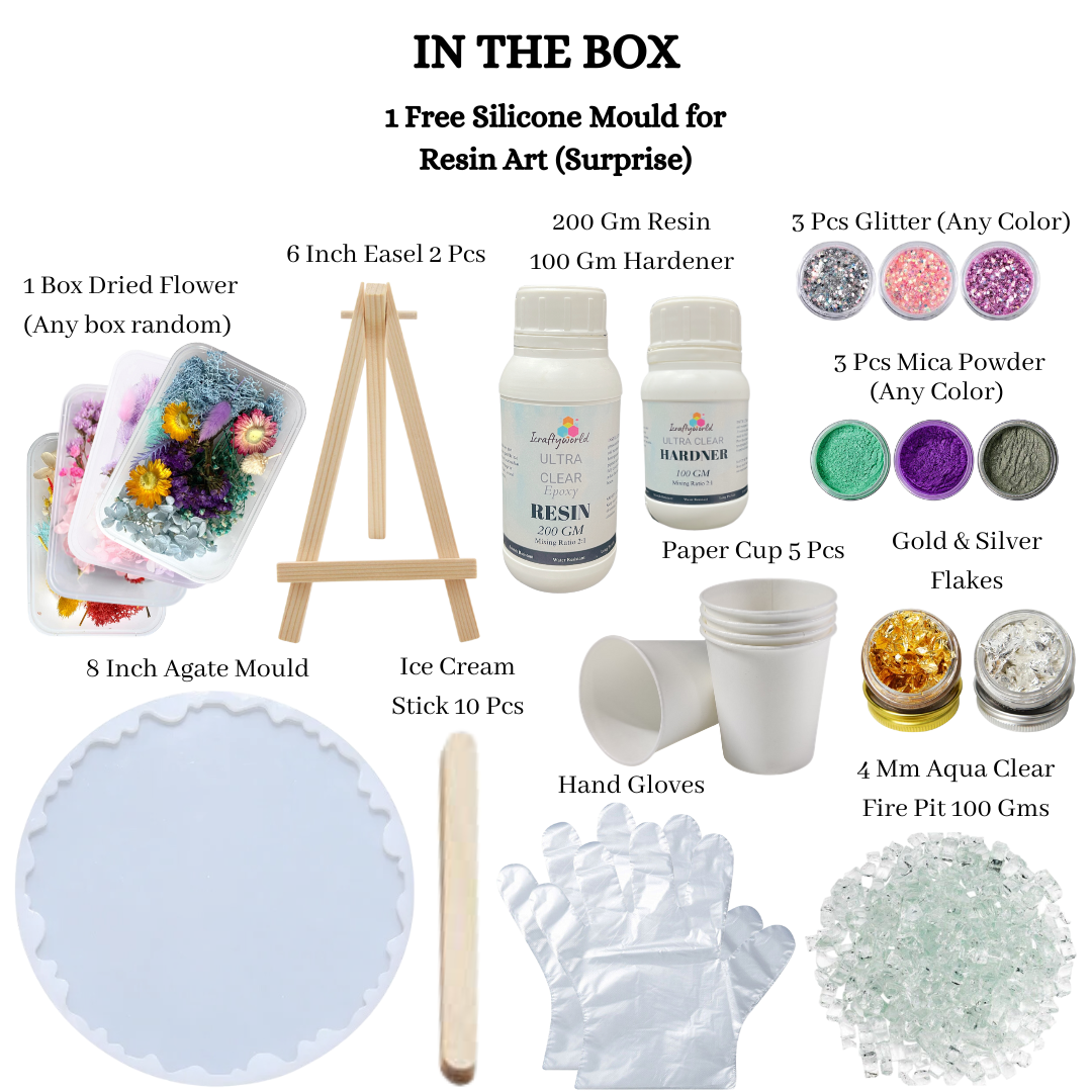 32 Pcs Resin Art Kit, Resin Coaster Making Kit, Resin Agate Kit