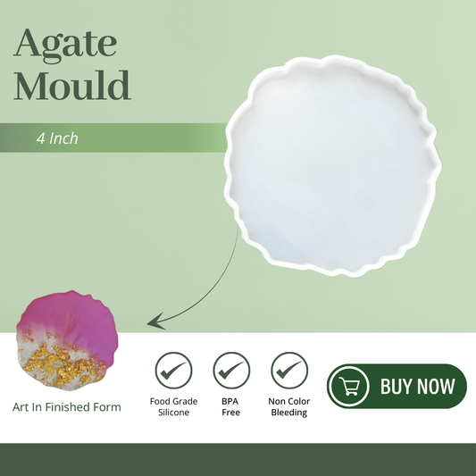 4 Inch Silicone Agate Round Coaster Mould