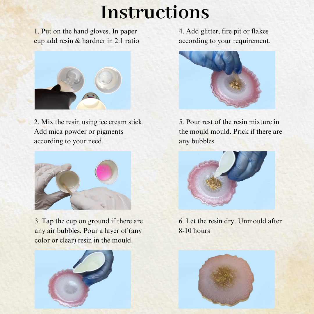 32 Pcs Resin Art Kit, Resin Coaster Making Kit, Resin Agate Kit