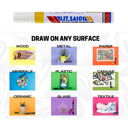 Set of 12 Acrylic Markers Bullet Shape Paint Marker