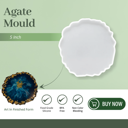 5 Inch Silicone Agate Round Coaster Mould