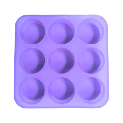 Round Shape Silicone Handmade Soap Making Moulds with 9 Cavities DIY Tray (125 GMS)