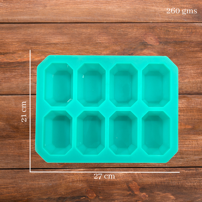 Octagonal Shape 8 CVT Silicone Soap Mould- 100 GMS