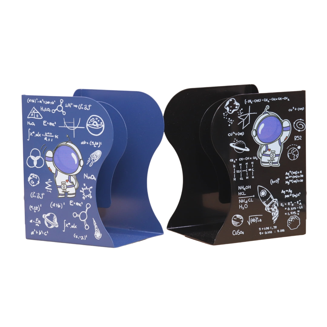 Metal Bookends Expandable Book Holder Organizer for Table (Solar System)