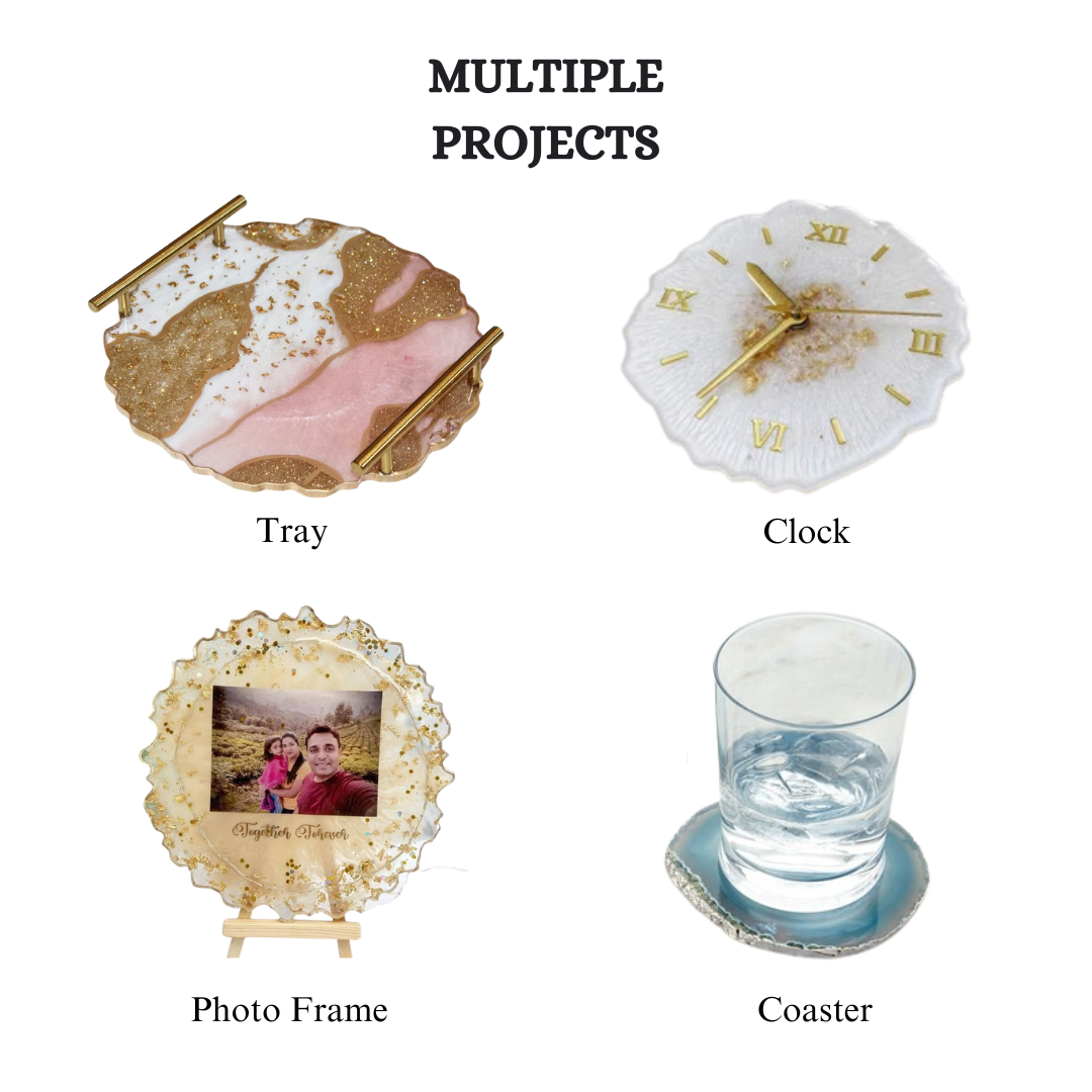 32 Pcs Resin Art Kit, Resin Coaster Making Kit, Resin Agate Kit
