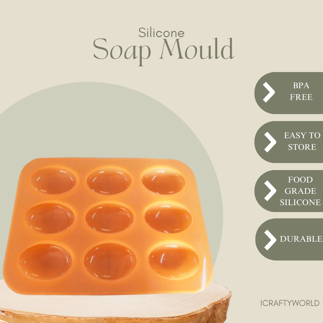 Silicone Handmade Oval Shape Soap Making Mould - 70 GM