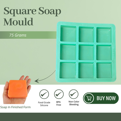 Handmade Square Soap Making Moulds- 75GM