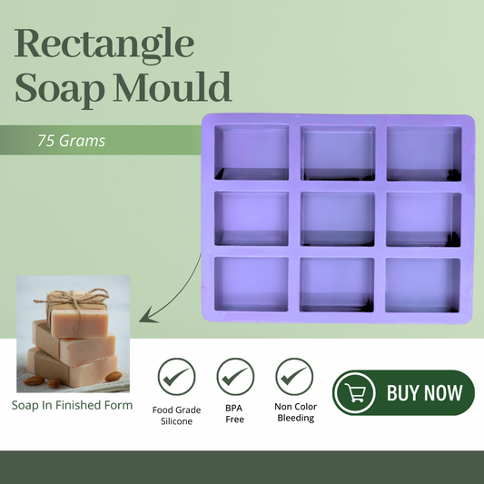 Handmade Rectangle Shape Soap Making Moulds- 75 GM