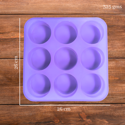 Round Shape Silicone Handmade Soap Making Moulds with 9 Cavities DIY Tray (125 GMS)