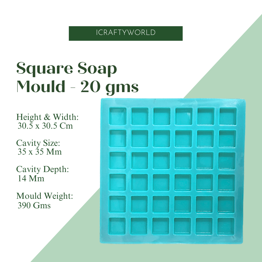 Handmade Square Shape Soap Making Moulds- 20GM