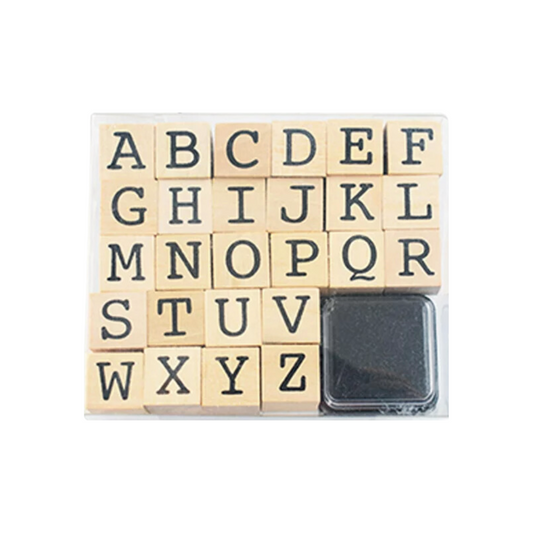 Alphabet & Numbers Rubber Stamp