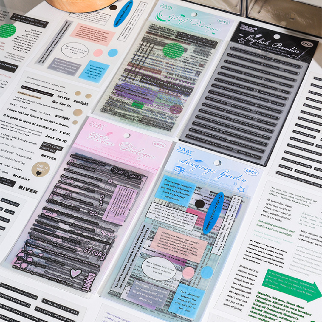 Motivational Quotes Journal Sticker, 6 Sheets