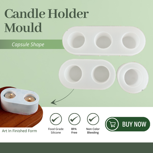 Silicone Capsule Tealight Holder Mould - 3