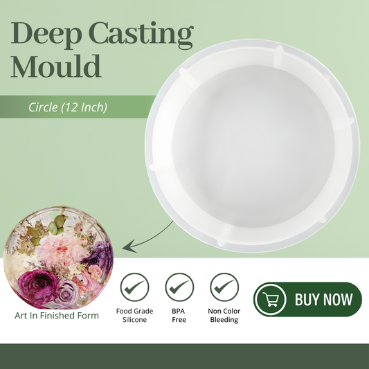 Flower Preservative Silicone Deep Casting Resin Mould Circle Shape 12 inch