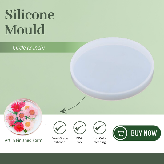 Transparent Silicone Circle Coaster Mold - 3 X 3 Inch