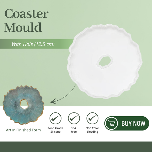 Silicone Agate Coaster Mould with Hole