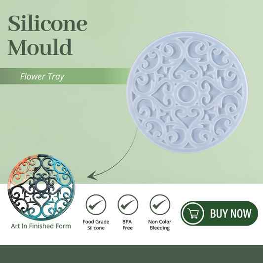 Silicone Mandala Flower Round Tray Mold