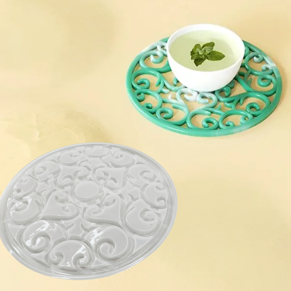 Silicone Mandala Flower Round Tray Mold