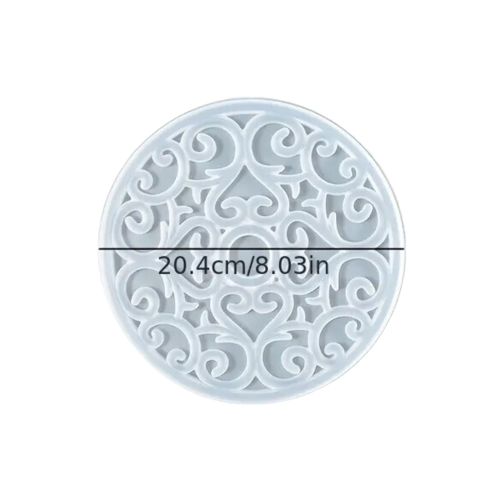 Silicone Mandala Flower Round Tray Mold