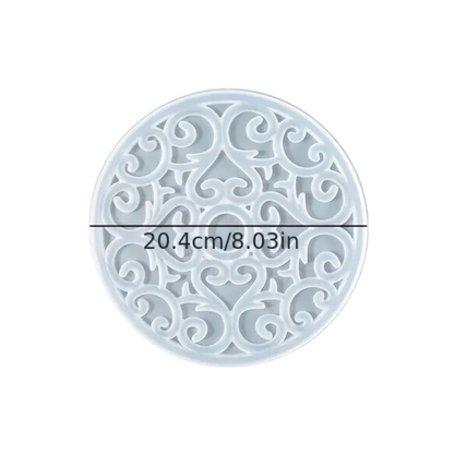 Silicone Mandala Flower Round Tray Mold