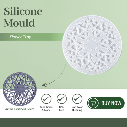 Silicone Flower Round Tray Mould