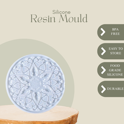 Silicone Flower Round Tray Mould