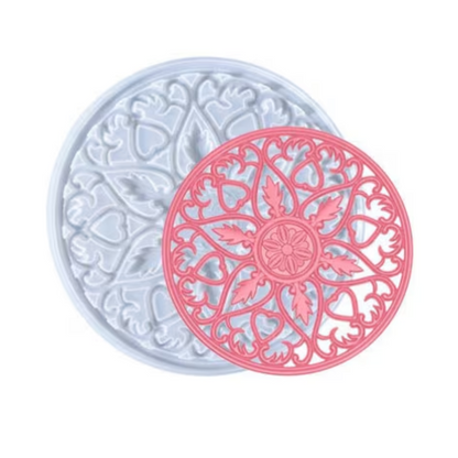 Silicone Flower Round Tray Mould