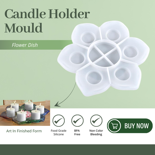 Flower Shape Candle Holder Dish