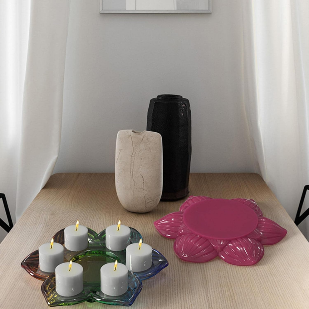 Flower Shape Candle Holder Dish