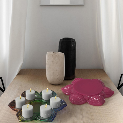 Flower Shape Candle Holder Dish
