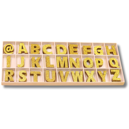 Gold Glitter Wooden Alphabet Letter Set