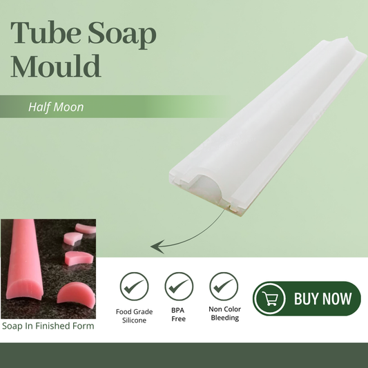 Silicone Long Tube Soap Mould - Half Moon Shape